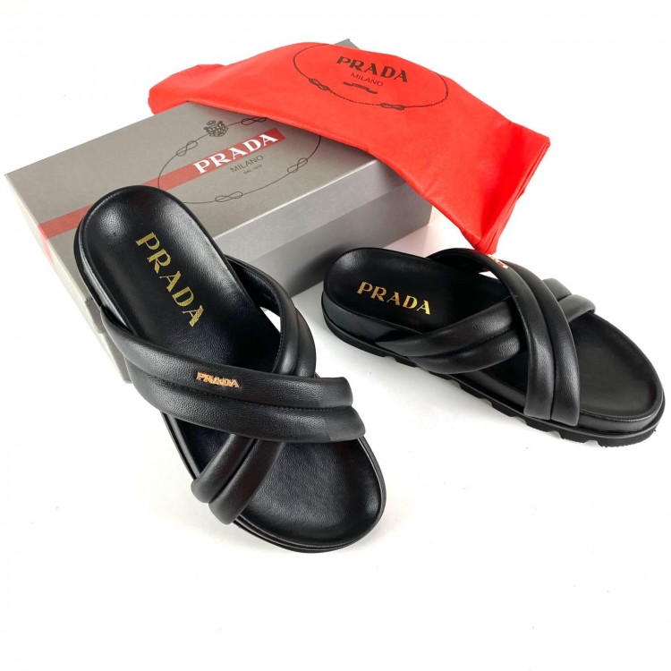 PRADA THONG FLATFORM QUİLTED SLİDES TERLİK